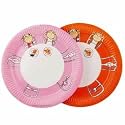 Charlie & Lola Paper Plates x 8 (4 pink; 4 orange)