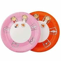 Charlie & Lola Paper Plates x 8 (4 pink; 4 orange)