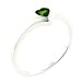 Sterling Silver Heart Cut Green Cz Christmas Promise Ring