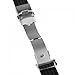 Black Silicone Rubber Watch Strap Band Deployment Buckle Waterproof 24mm