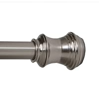 Maytex Fluted EZ UP Decorative Adjustable Rod, Brushed Nickel