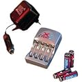 Ansmann X 4 Energy Xpert 800 - Cargador con 4 pilas recargables AA 2700 mAh, color gris claro