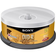 Sony 25Dmr47Ls4 4.7 Gb Write Once Dvd-R Spindle (25-Ct Spindle)