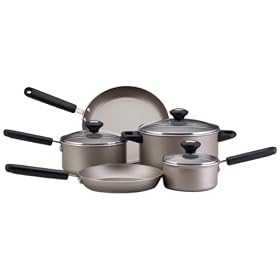 Farberware Premium Nonstick 10 Piece Cookware Set, Platinum
