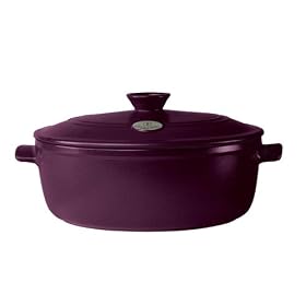 Emile Henry Flame Top 5.5 Quart Round Stew Pot,Figue by Emile Henry