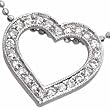14kt White Gold Open Heart Diamond Necklace