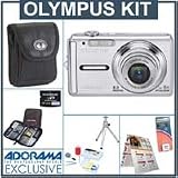 Olympus FE-340 Digital Silver Camera Kit, with 2 GB xD Picture Memory Card, Camera Bag, Table Top Tripod, EZ Digital Photography Guide Card Spare LI- 42B Lithium-Ion Rechargeable Battery, Slinger Digital Memory Case(4), Professional Lens Cleaning Kit