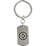 Stainless Steel and Black Enamel Pittsburgh Steelers Key Chain