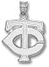 Minnesota Twins Solid Sterling Silver ''TC'' 5/8'' Pendant