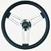 Classic Series Classic Style Steering Wheel 14.5 in. Diameter 2.75 in. Dish Black Cushion Grip Equally Spaced Aluminum 3-Spoke