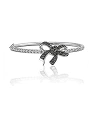 3.70ct Black Diamond Accented Bangle 14k Gold