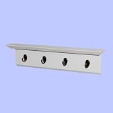 2.5" x 19" x 4.5" Patrick Wall Mounted Coat Rack Shelf with 4 Hooks