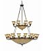 Crystorama - Amber Glass Chandelier Combined with Solid Brass Ornamentation - 6300-60...