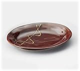 【波佐見焼 小皿】 キャンディーブラウン(ウェーヴ) 楕円小皿 〔キャッシュバックキャンペーン対象商品〕