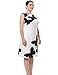 Chicwe Women's Plus Size Butterfly Printed Sleeveless Plus Size Dress - Knee Length Casual and Work Dress