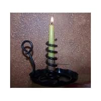 Country Decor... Country Candles Courting Candlesticks Mini Courting Candle Holder ~ Brown Pan & Free Bees Wax Candle