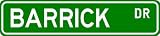 BARRICK Street Name Sign ~ Personalized Family Lastname Sign ~ Gameroom, Basement, Garage Sign