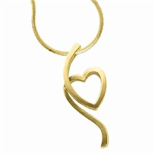 14K Yellow Gold Designer Style Heart Gold Fashion Pendant (Chain is not included)