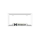 Michigan Wolverines White Plastic License Plate Frame