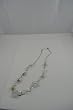 Necklace no clasp long chain beads flowers WHITE