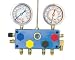 Refrigerant Gauge Set - 4 Way, Glycerine, for CFC and HCFC