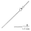 1.5mm Sterling Silver Rolo Chain in 16", 18", 20", 24" and 30" Lengths, #8428