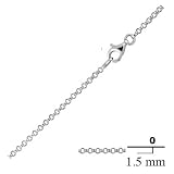 1.5mm Sterling Silver Rolo Chain in 16, 18, 20, 24 and 30 lengths, #8428