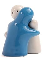 Cruet set Hugging Lovers Salt & Pepper Pots Light Blue & White
