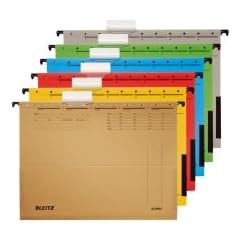 Leitz 19863085 H�ngetasche Alpha, seitlich mit Fr�schen, Colorspankarton, 5 St�ck, grau