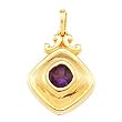 14K Yellow Gold Amethyst Pendant