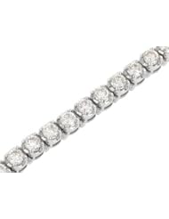 U Shaped 4 prong Round Diamond Tennis Bracelet 10.00ct