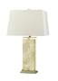 Candice Olson Neptune Table Lamp, Cream Shell with Antique Brass Accents, White Hard Back Shade 14"x25"