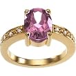 14K Yellow Gold Pink Tourmaline and Diamond Ring