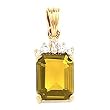 14K Yellow Gold Citrine and Diamond Pendant