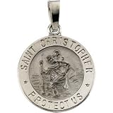 Saint Christopher Medal In 14kt White Gold - B0002CWSQA