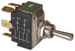 Power First 2LMZ9 Toggle Switch, Momentary, DPDT, 20/15A
