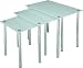 Lite Source LDK-6128 Chrome and White Glass Set of 3 Nesting Tables