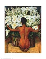 Nude with Calla Lilies - Diego Rivera (20x16)