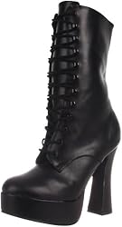 Pleaser Plateau Stiefelette ELECTRA-1020 - PU Schwarz 45 EU