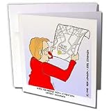 Londons Times Funny Medicine Cartoons - Location Map for ADHD - Greeting Cards-12 Greeting Cards with envelopes