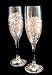 Fireworks Design - Hand Painted - Matching Set of Toasting Flutes - 6 oz.