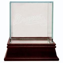 Atlanta Braves Engraved Baseball Glass Display Case