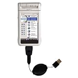 Retractable USB Cable for the Sony Clie NX70V with Power Hot Sync and Charge capabilities - Gomadic Brand w/ TipExchange Technology