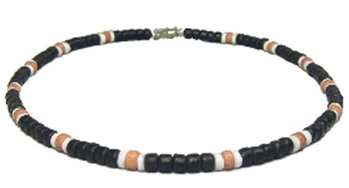 Native Treasure Puka Shell Necklace Surfer Coco Beaded Men's Choker - 18
