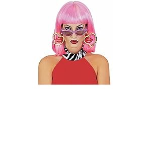 Heart Earrings with Lips Halloween Costume Accessories