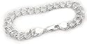 9mm Wide Sterling Silver 8" Double Link Chain Charm Bracelet