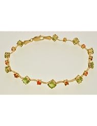 14K Yellow Gold Gem Stone Bracelet