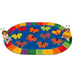 123 ABC Butterfly Fun Oval Rug 7'8'' x 10'10'' On Sale