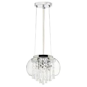 Dainolite CAT-12-3 3-Light Crystal Pendant or Flush Mounted Fixture, Polished Chrome...