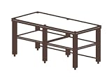 SALAMANDER DESIGNS SNX20 M/B SYNERGY TWINEXTENSION20 SERIES 2-SHELF TV AND AUDIO/VIDEO MODULE W/ MAPLE WOOD TOP, BLACK SHELVES AND SATIN BLACK TUBES